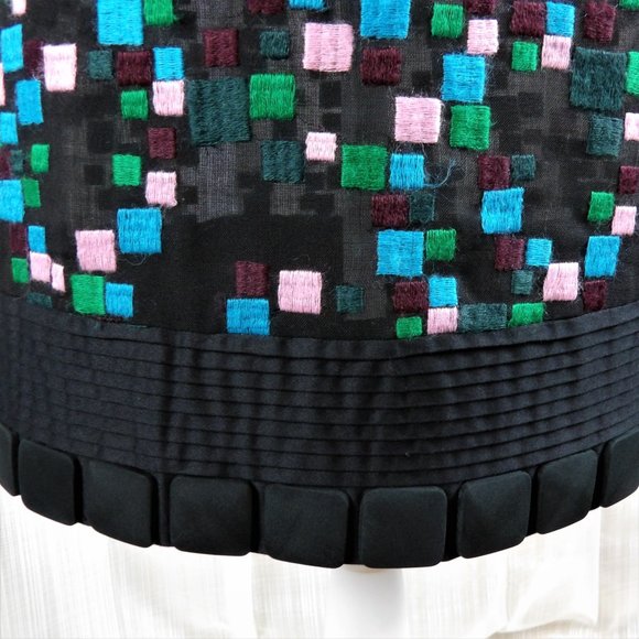 Catherine Malandrino  Black Dress Green/Blue/Pink - Picture 7 of 13